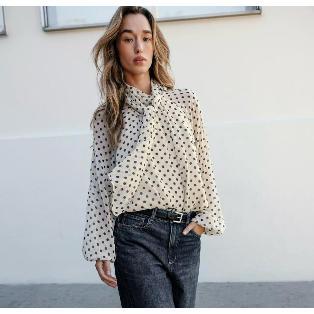 Blouse Polkadot ZARA Women Jastip (jasa titip)