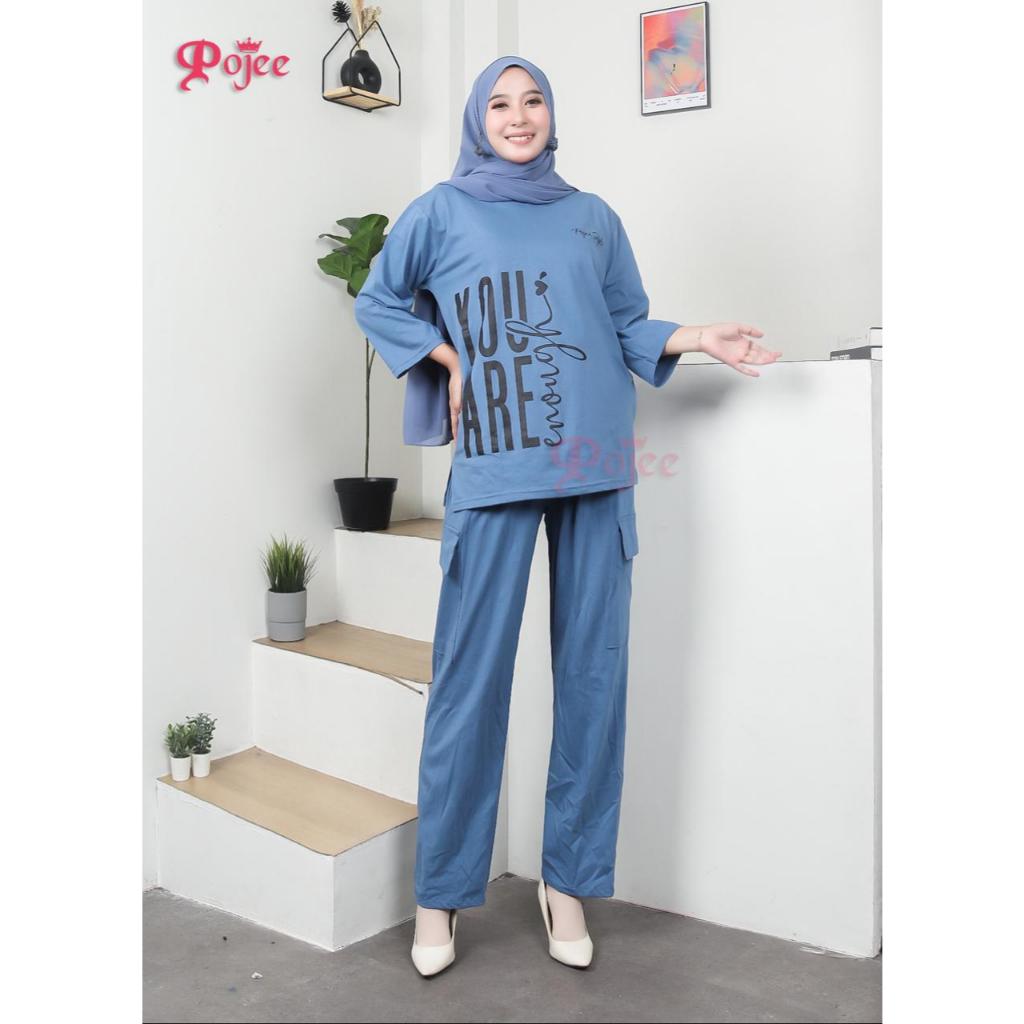 POJEE Promo Diskon One Set Oval Motif Bahan Combed 20's Untuk Santai Dan Formal