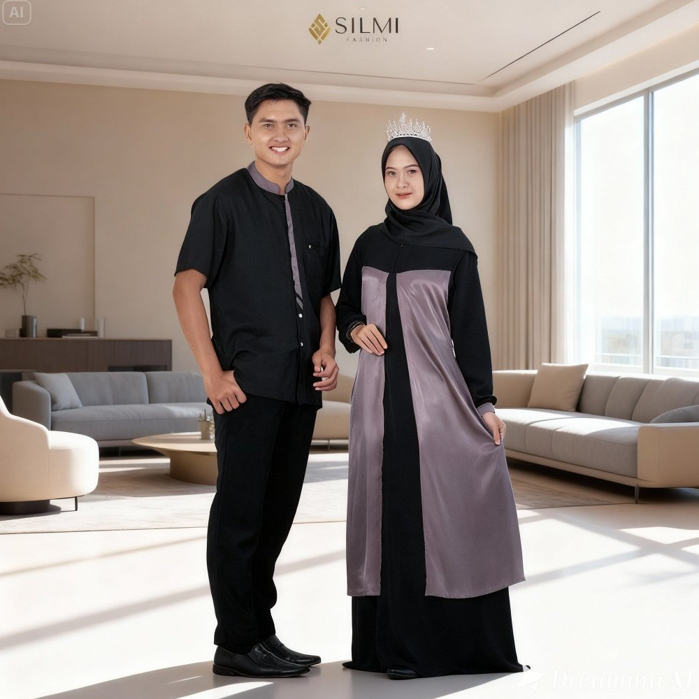 Baju Lebaran Couple Pasangan Keluarga Kekinian Terbaru 2026 Remaja Warna Hitam Silmi Mawaddah Family