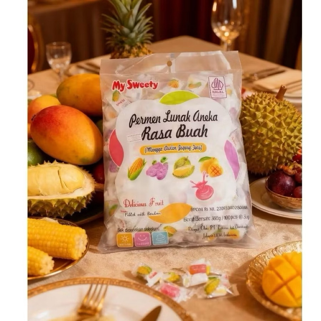 PERMEN LUNAK RASA BUAH MIX 360Gr/ PERMEN RASA BUAH / PERMEN IMLEK RASA BUAH