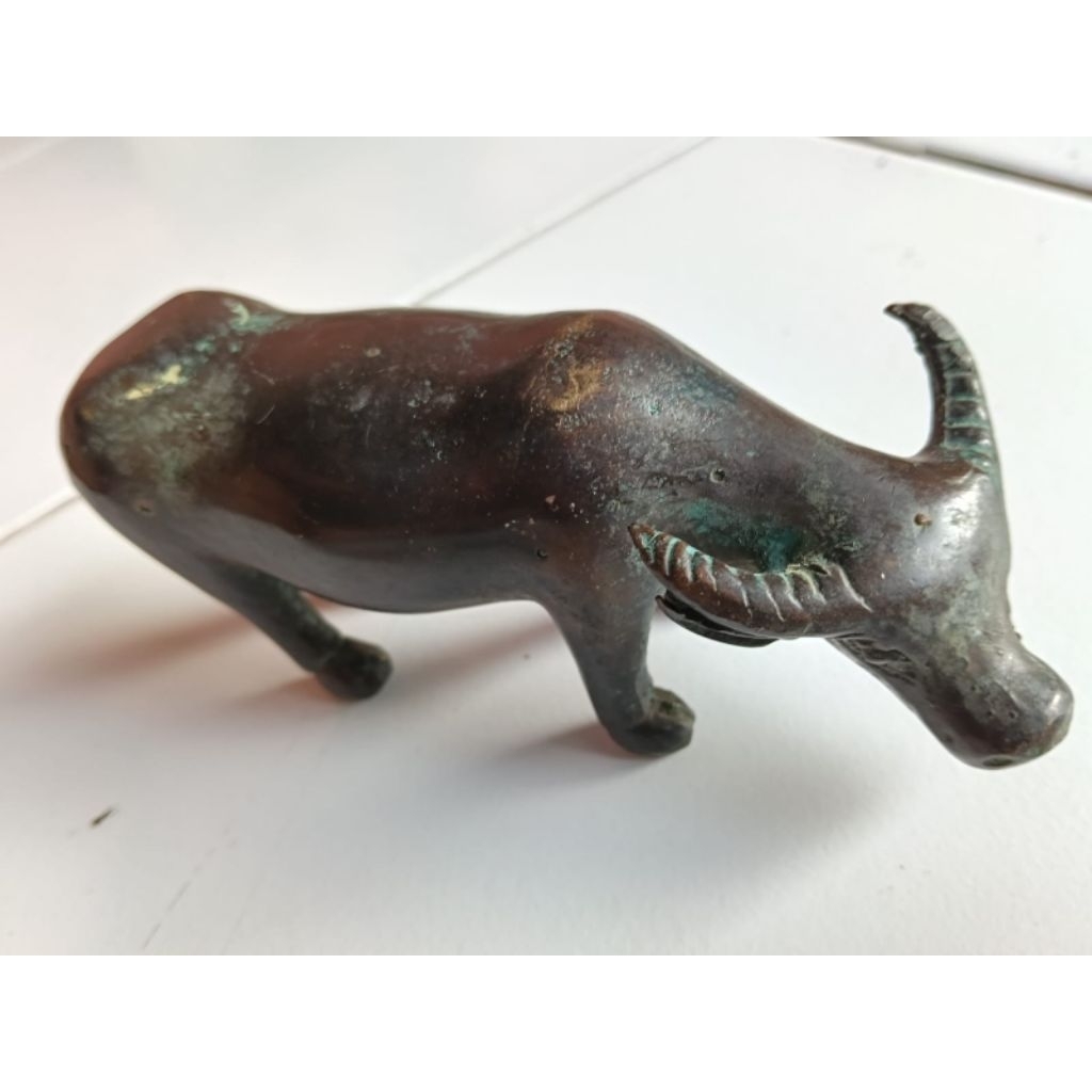 patung kerbau perunggu kuningan hiasan jadul antik