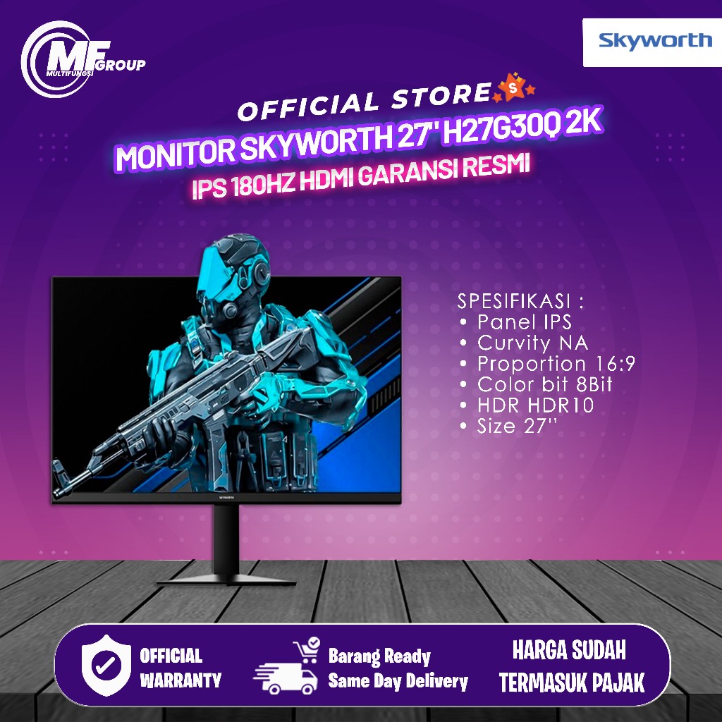 Monitor Skyworth 27" H27G30Q 2K IPS 180Hz HDMI Garansi Resmi