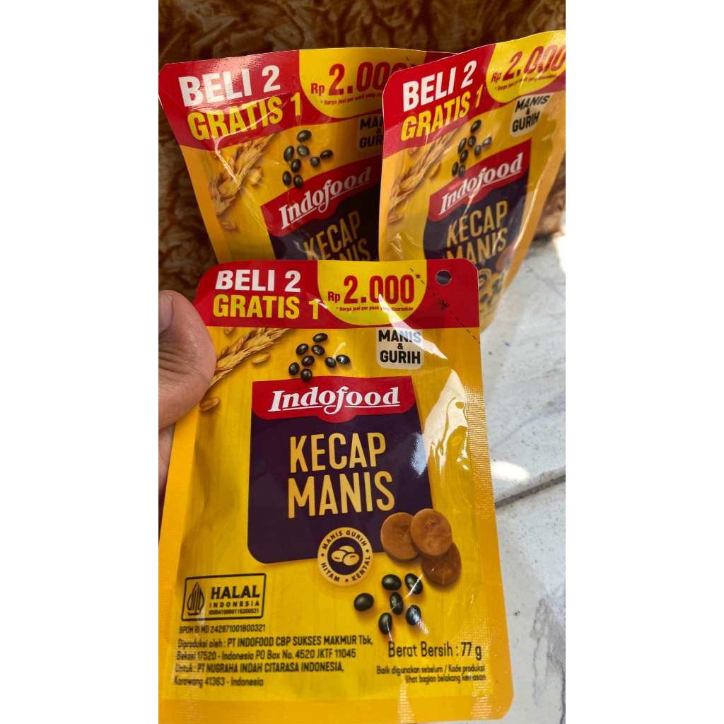 3 pcs Kecap Manis Indofood Sachet - Murah,Praktis,Ekonomis