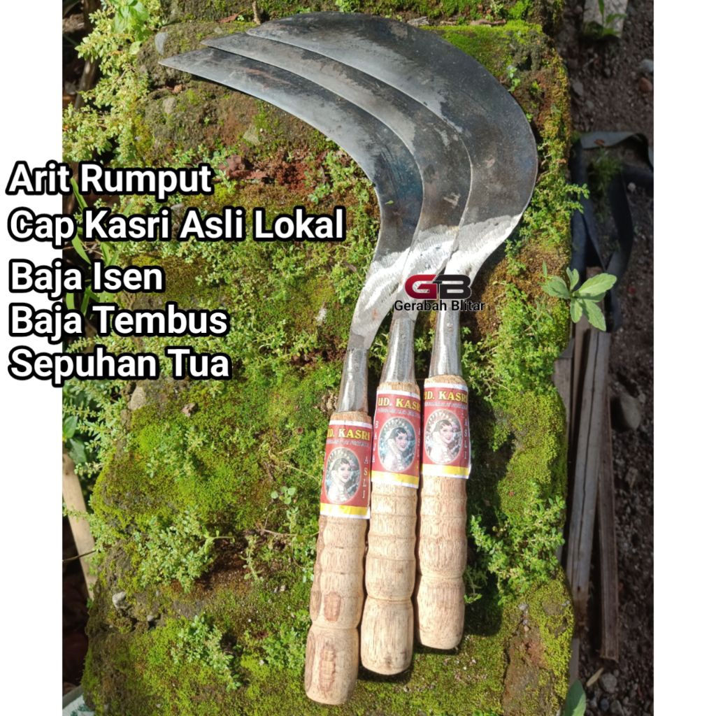 Arit Rumput Cap Kasri Tajam Maksimal Wojo Isen Baja Tembus Asli Lokal Halus Dan Nyaman Di genggam