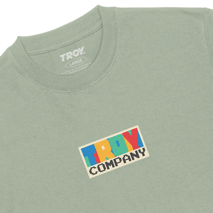 Troy Company Tshirt Sage Green Retro - Kaos Lengan Pendek Kaos Hijau Sage MTD 2810