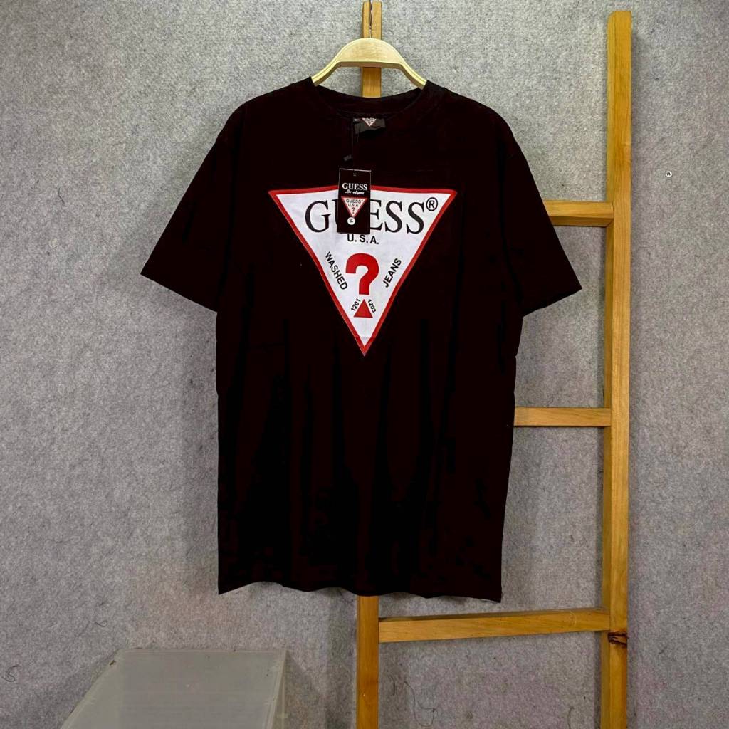 KAOS T-SHIRT GUESS USA WASHED JEANS BLACK