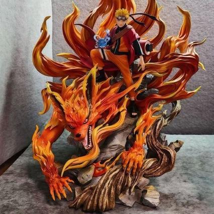 Naruto Uzumaki x Kurama Action Figure 38cm PVC D-XAC034 Recast Handmade Naruto Shippuden
