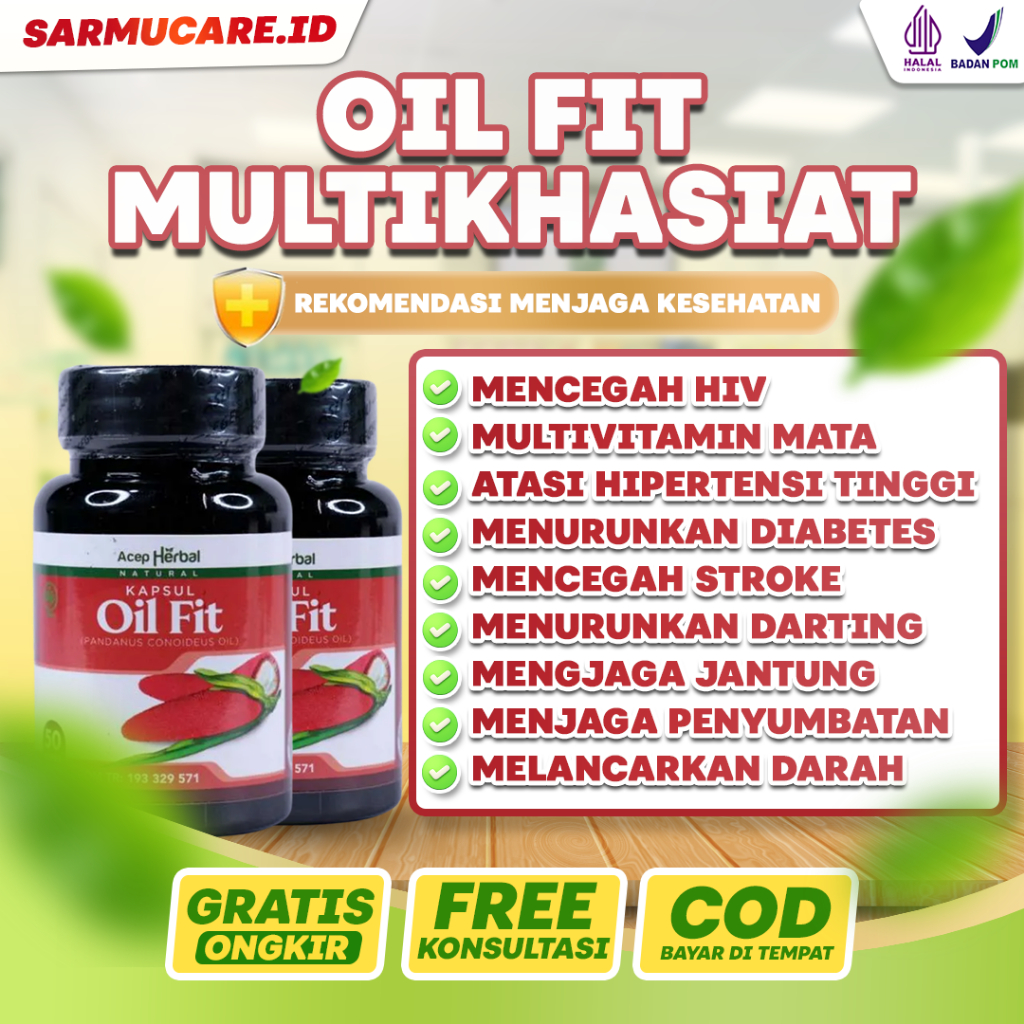 Oil Fit Kapsul Ekstrak Minyak Buah Merah Papua Multi Khasiat Sudah BPOM - OilFit 50 Kapsul
