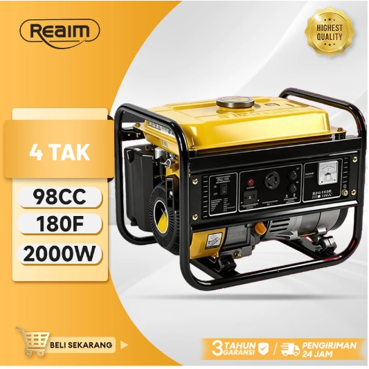 REAIM Genset Mini Portable Genset 2000 Watt Dinamo Generator 220V Genset Portable Generator Mini