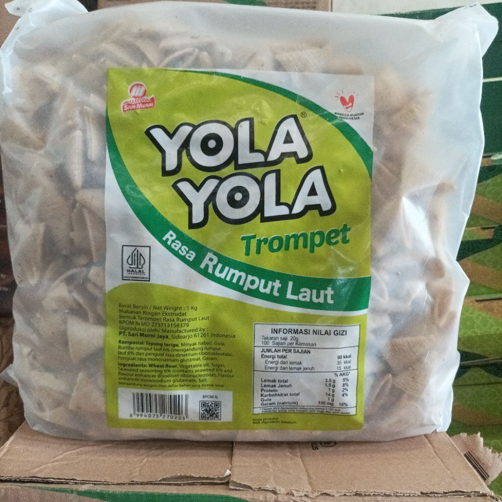 Yola Yola Terompet Keripik Rasa Rumput Laut 1kg EXP Juli 2026