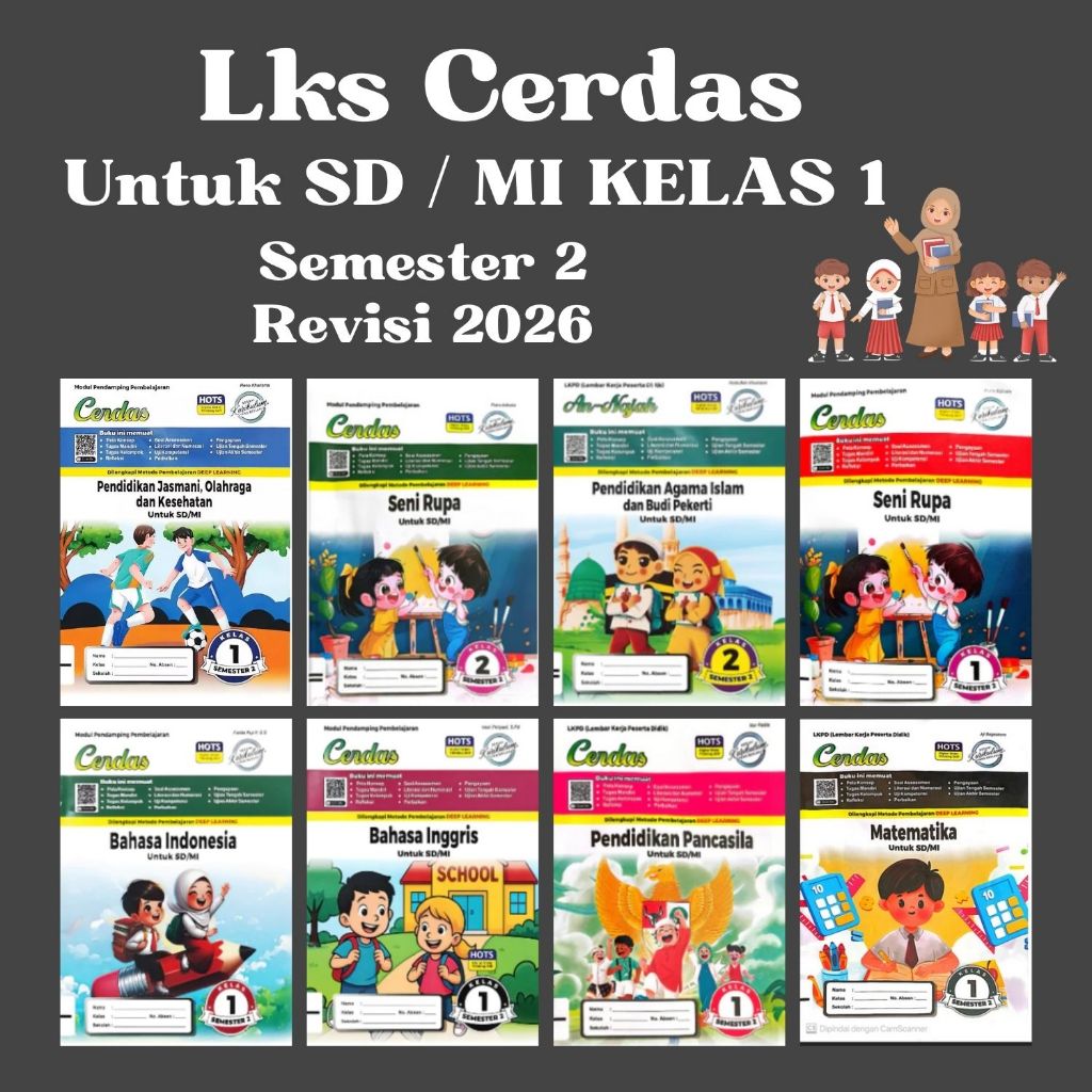 LKS Cerdas Kelas 1 untuk SD/Mi Semester 1 & 2 - Penerbit Pustaka Grafika