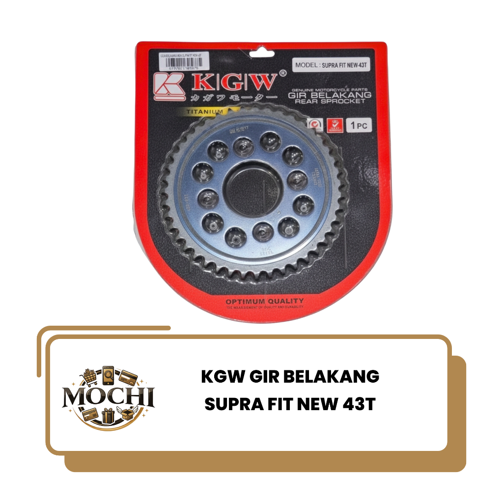 Gear Belakang KGW Supra Fit New-43T Stok Terbaru