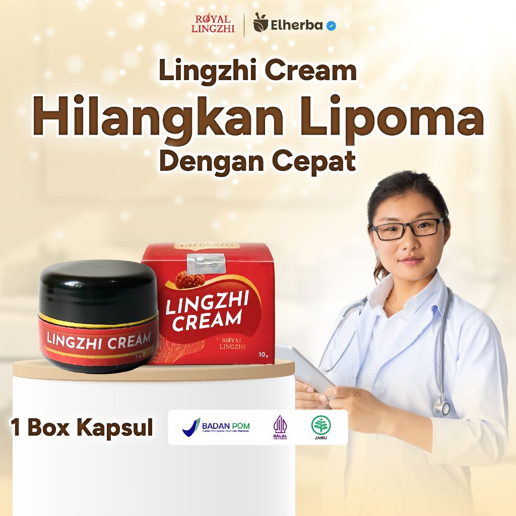 Salep Lingzhi Obat Benjolan dan Lipoma Ampuh Kempeskan Benjolan Lipoma Cream Ekstrak Jamur Lingzhi J