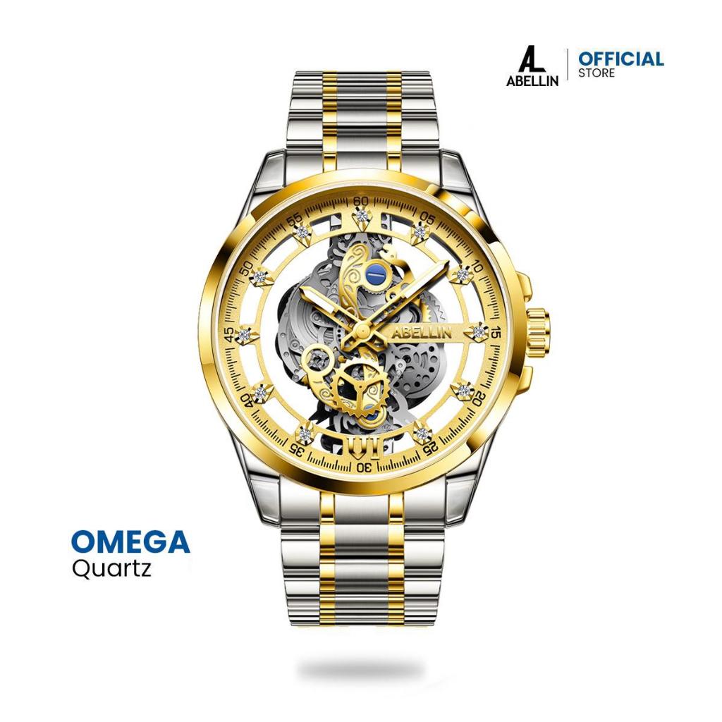 ABELLIN - OMEGA Quartz - Jam Tangan Pria Original Analog Eksklusif Bergaransi Lokal Mewah Tahan Air 