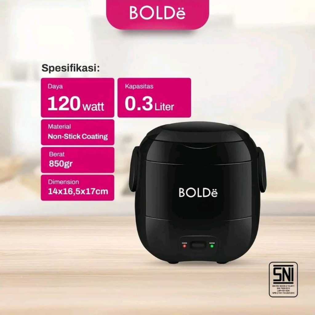 Bolde Rice Cooker MINI 0,3L- ANTI LENGKET BPA FREE- COCOK BAWA TRAFEELING