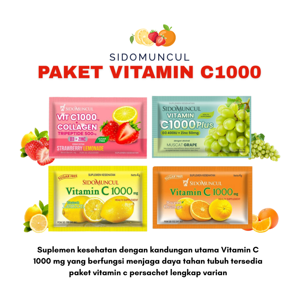 Paket Vitamin C Sido Muncul Sidomuncul Vitamin C 1000 Collagen Sidomuncul Vitamin C 1000 Muscat Grap
