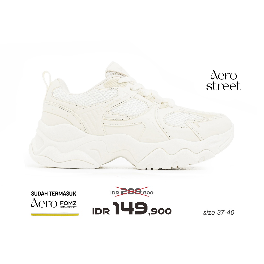 Aerostreet Callie Sneakers Wanita Natural/Peach/Merah Muda Sepatu Cewek Women Casual Sporty Ringan E