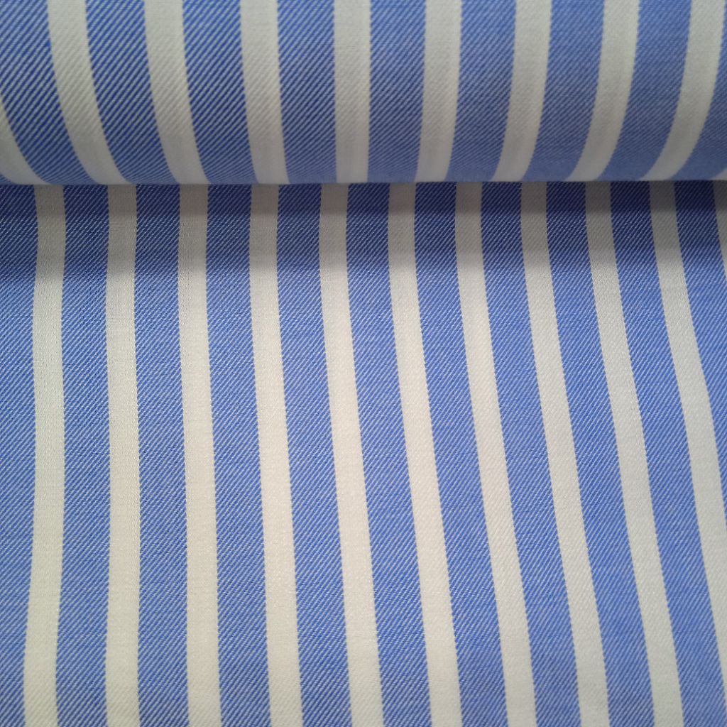 NEW KAIN KATUN RAYON TWILL IMPORT SALUR BIRU