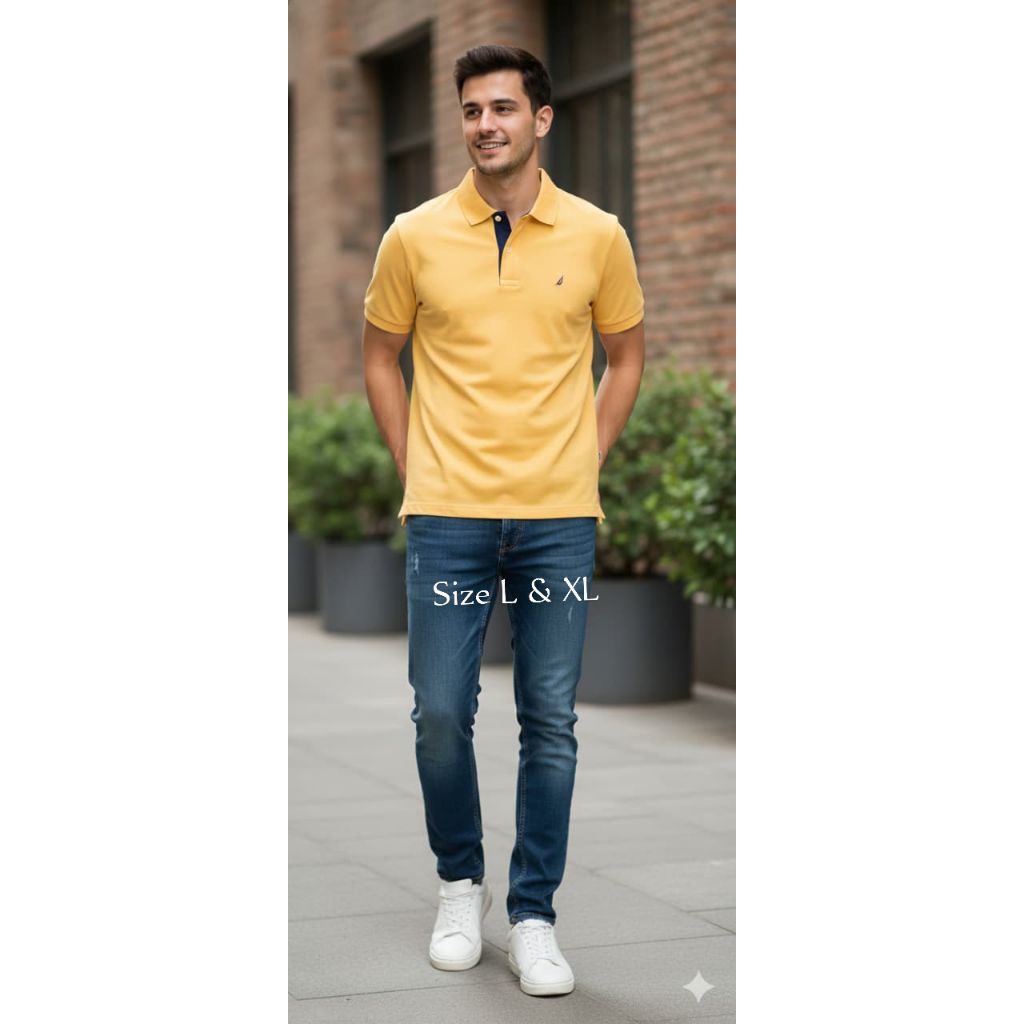 kaos kerah Nautica Kuning polos