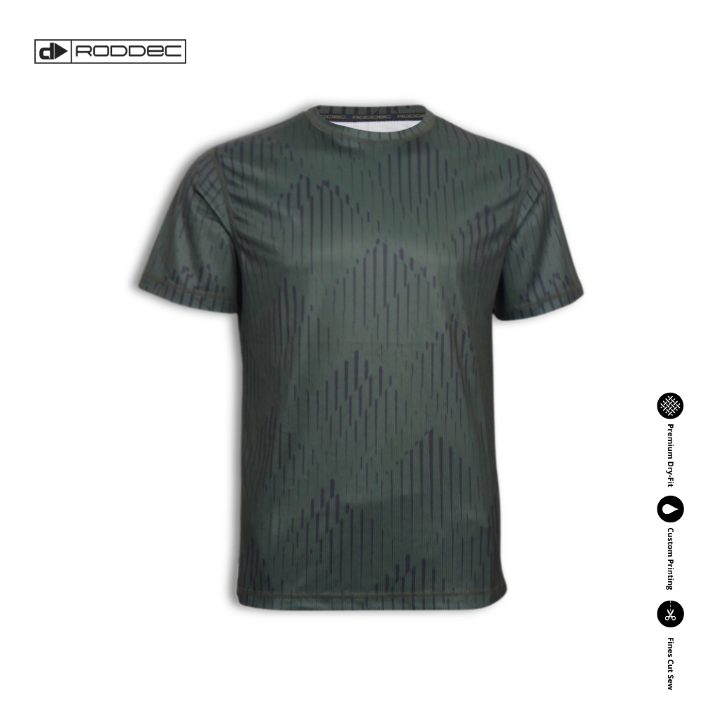 RODDEC QUANTUM QUICK ARMY - Jersey Running Baju Olahraga Futsal Pria Quick Dry Kaos Lari Badminton T