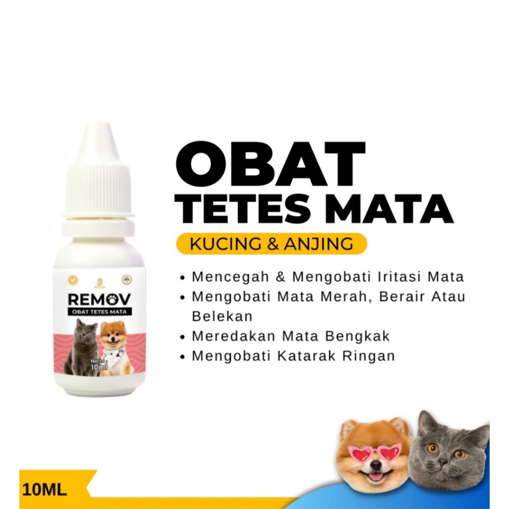 REMOV Obat Tetes Mata Anabul Mata Merah Infeksi Belekan Kucing Anjing