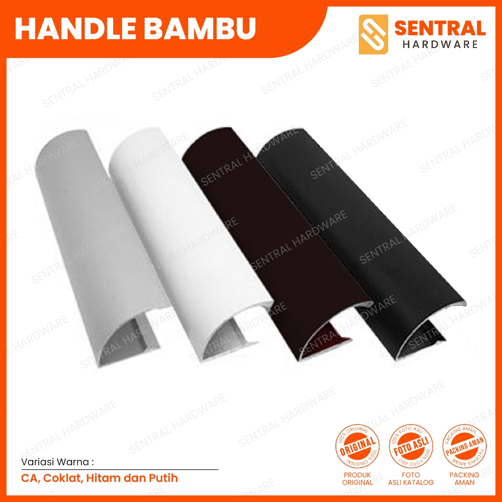 Handle Handel Bambu Tarikan Gagang Pintu Pegangan Kamar Mandi Aluminium Hitam/Black Putih/White Cokl