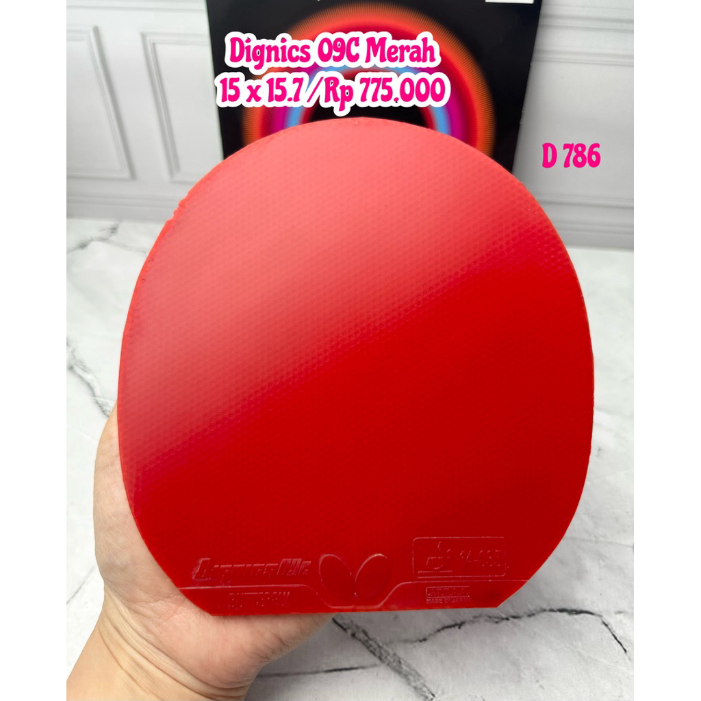SECOND KARET BUTTERFLY DIGNICS 09C MERAH KARER BET BAD BAT TENIS MEJA / PINGPONG ORIGINAL MARKET JEP