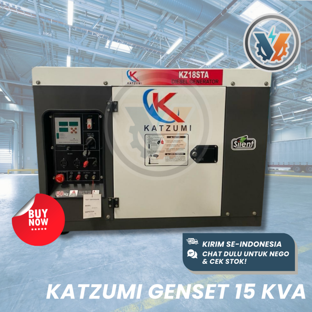 Genset Portable | KATZUMI KZ18sta - 15 KVA 12000W | Silent Diesel - 1/3 Phase