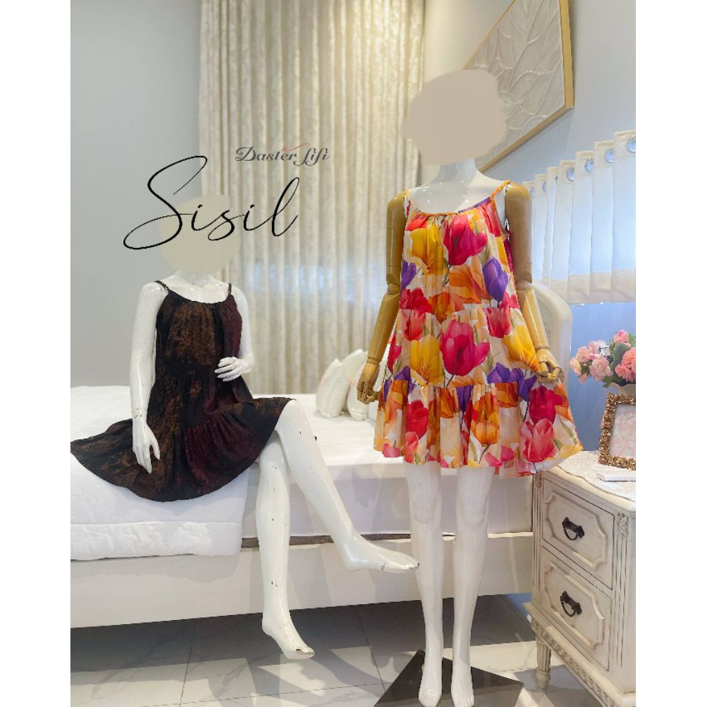 Daster SISIL bahan katun rayon viscose premium motif leopard d bunga homedress wanita daster tengtop