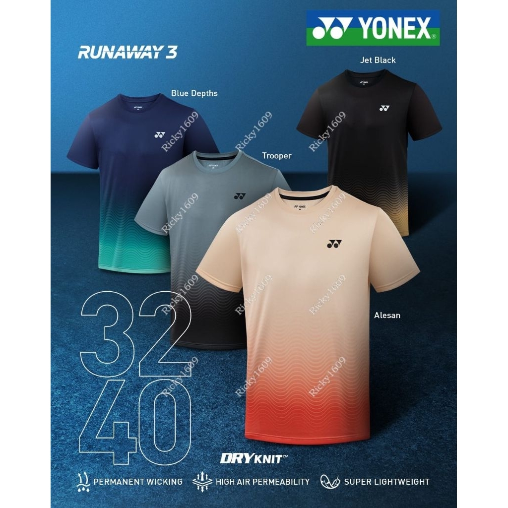 BAJU BADMINTON YONEX RUNAWAY 3 (3240) NEW ARRIVAL 2026 (BAJU YONEX RUNAWAY 3 - 3240) ORIGINAL YONEX 