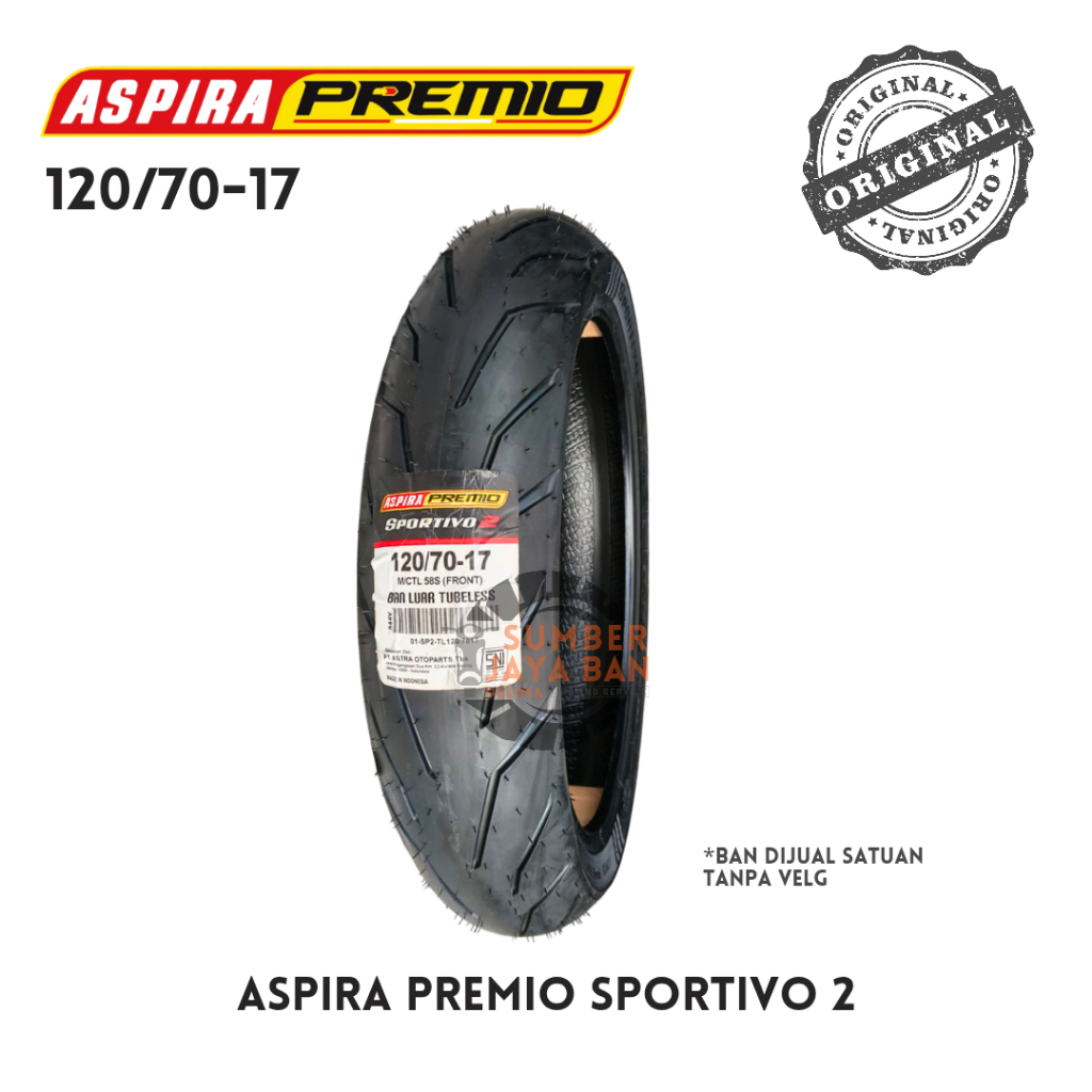 Aspira Premio Sportivo 2 120/70-17 Ring 17 120/70 Tubeless Tubbles