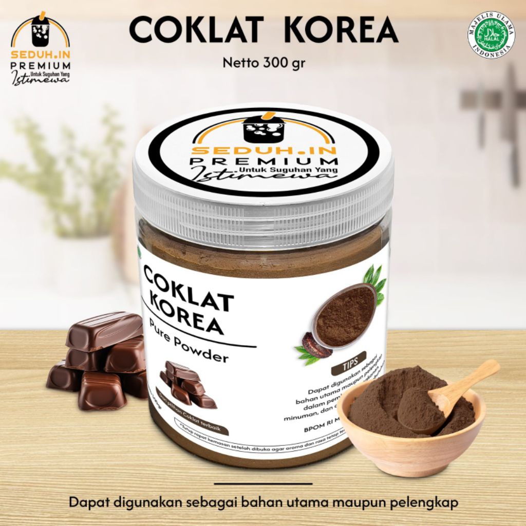 pure toples 300 gram coklat korea tanpa gula/bubuk minuman premium