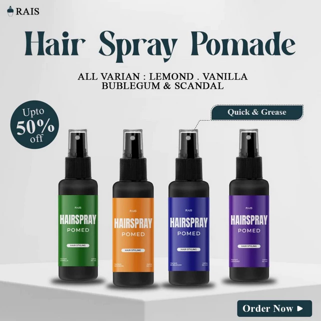 Rais Hairspray Pomade | Pomade Hairspray Ganteng Maksimal Dengan Hairspray Pomade