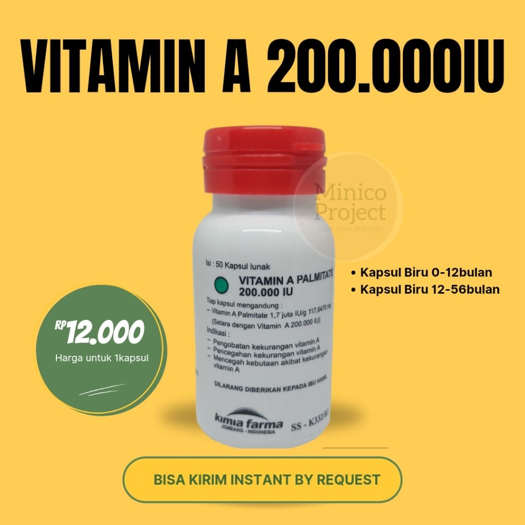 Vitamin A 200.000 IU - Vitamin posyandu Merah kimia Farma vitamin anak satuan/perkapsul