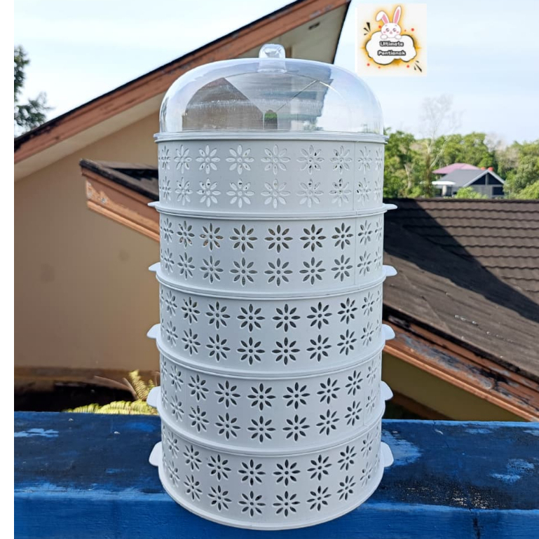 Rototo Tudung Saji Susun 5 Wadah Penyimpanan Makanan Estetik & Higienis Wadah Penutup Food Rack Stor