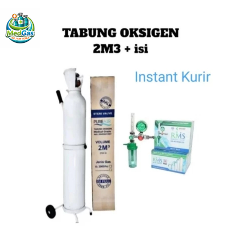 Tabung Oksigen 2m3 Set Lengkap Siap Pakai