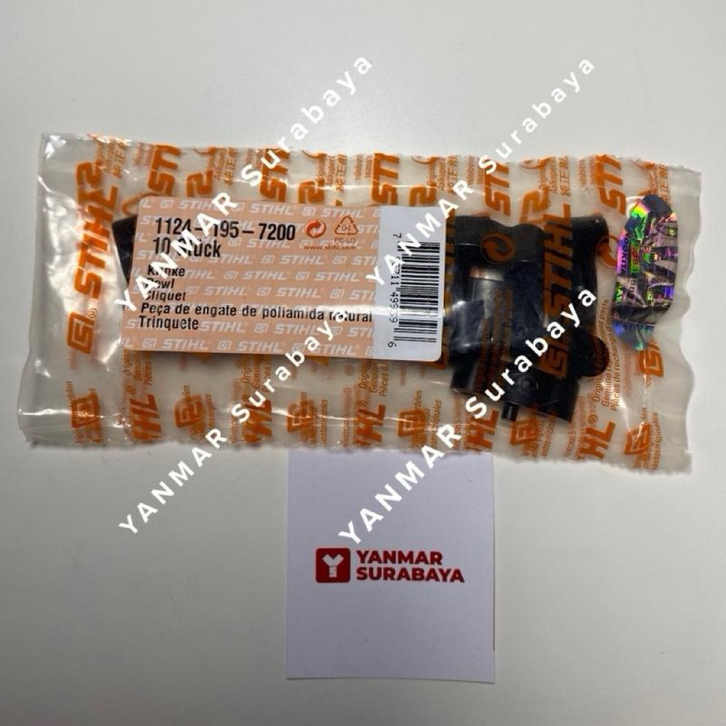 Pawl starter STIHL 070 MS-381 MS-720 Original & Resmi 1124-195-7200 (Harga per pcs / Kemasan Repack)