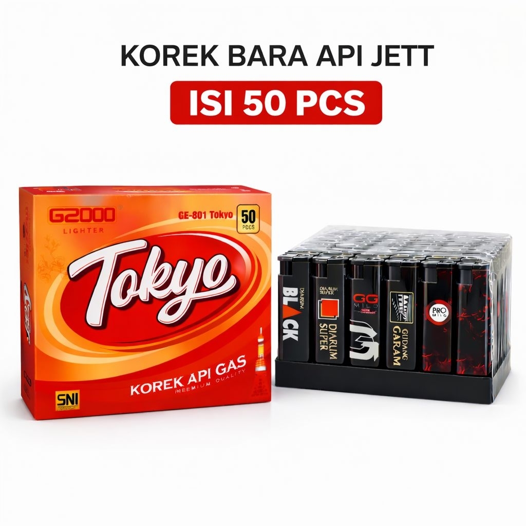 Korek Api Gas Tokyo G2000 | Isi 50 Pcs | Korek Gas Murah Grosir