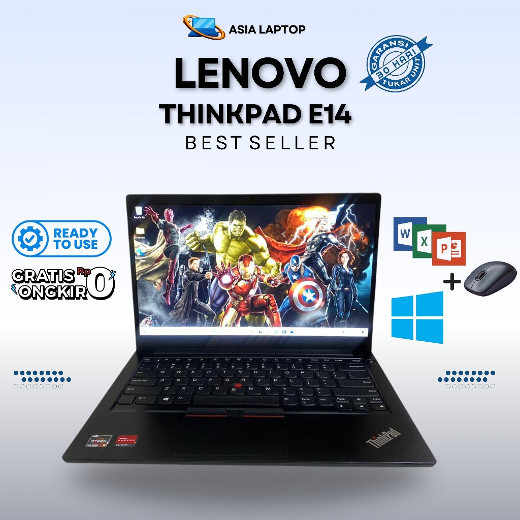 Lenovo Thinkpad E14 Ryzen 5/7 RAM 16GB SSD 256 Bergaransi | Original