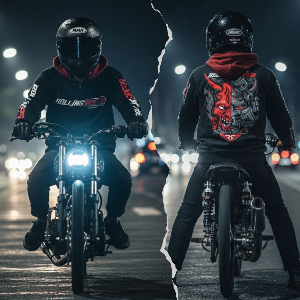 Rollingspeed Jaket Racing Motif Keren Sunmori Bahan Jersey Tebal