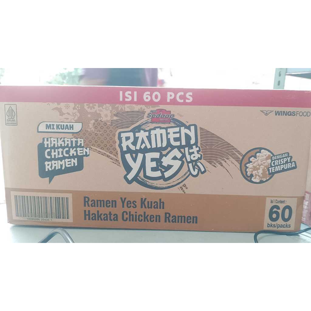 1 Dus Mie Sedaap Ramen Yes mie kuah Ramen Hakata Chicken isi 60pcs