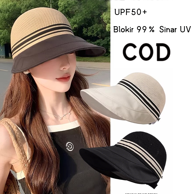 Topi Wanita Anti UV Matahari Premium Topi Pantai Wanita Berhijab Lebar Jumbo Topi Kebun Anti Panas B