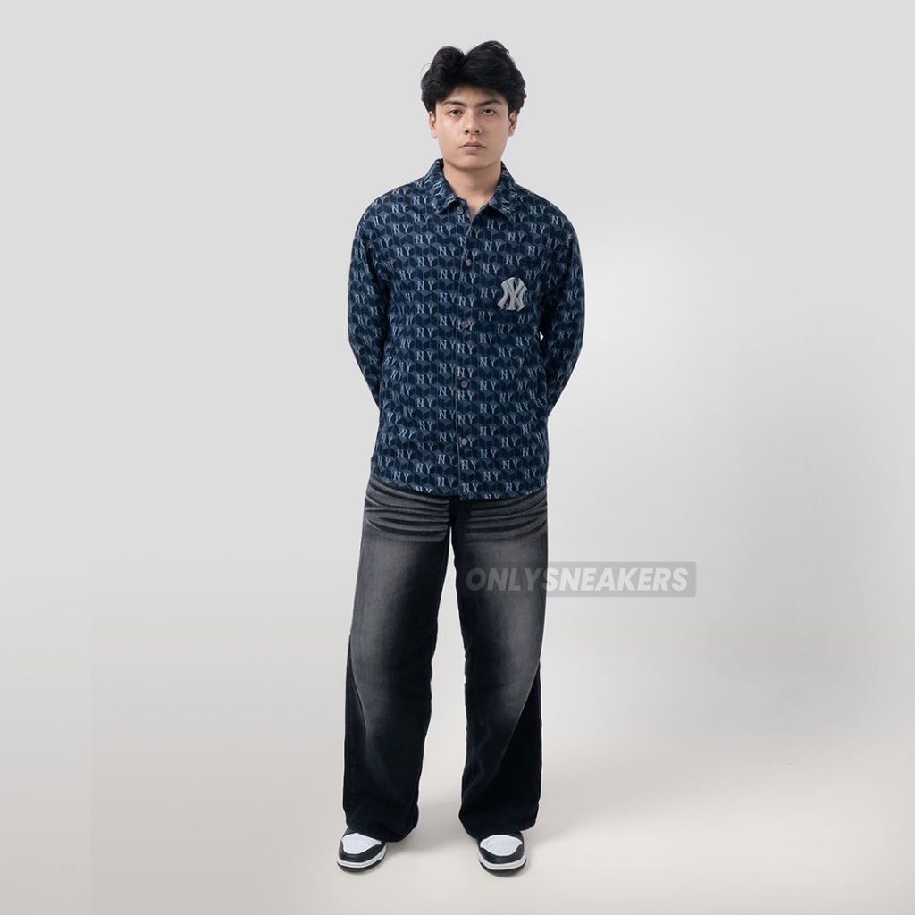 MLB CLASSIC NEW YORK YANKEES MONOGRAM JACQUARD NAVY DENIM JACKET