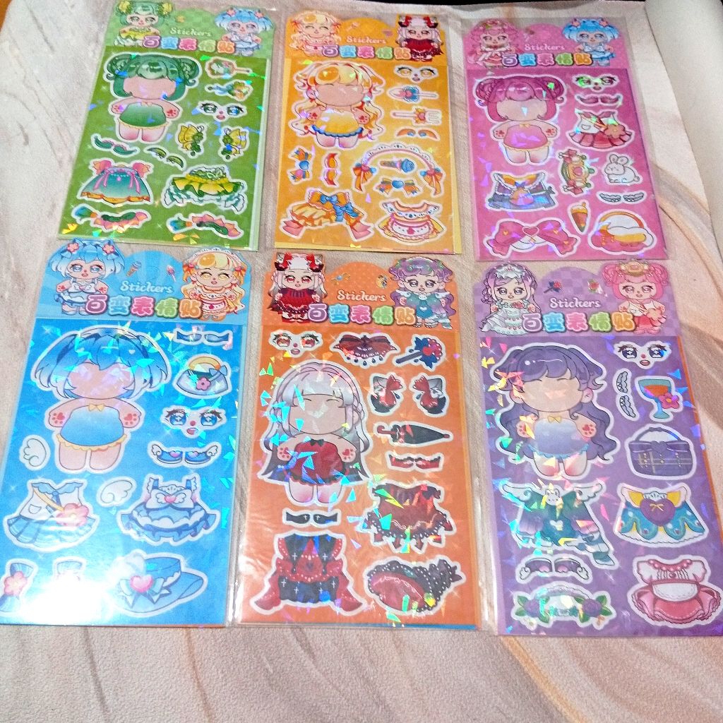 Mainan Stiker Tempel Wajah Baju Dan Dress Up Girl Lucu/Mainan Tempel Orang-Orangan Anak Perempuan