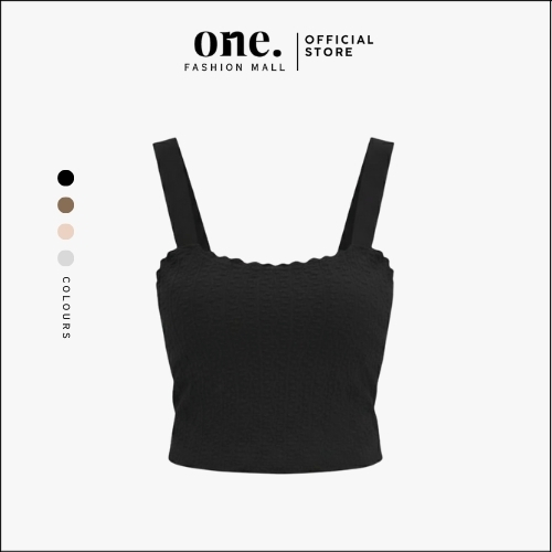ONEFASHIONMALL BR254 Tanktop Bra Korea Tali Lebar Wanita Crop Top Bra Motif Transparan Adem Push Up