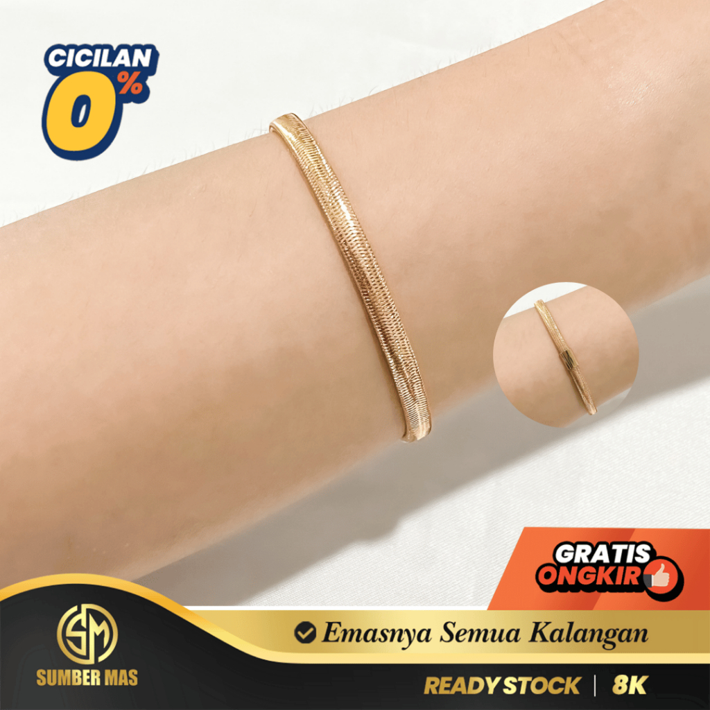 GELANG KOLONG EMAS ORO ITALY FASHION 8K - SUMBER MAS