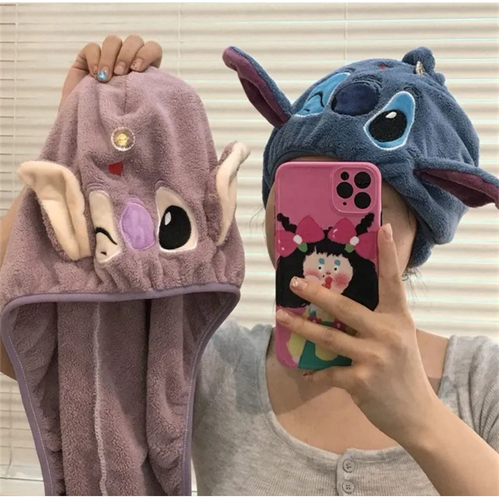 Handuk Keramas STITCH Topi Keramas Handuk Pengering Rambut Handuk Pengering Rambut Dewasa dan anak