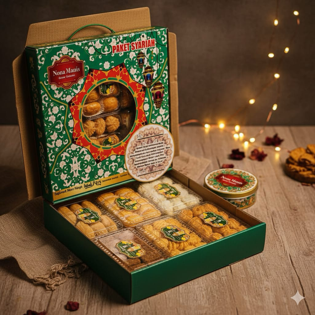 Mirachel Stuffs Paket Kue Lebaran Hampers Idul Fitri THR isi 6 Kue Kering Nona Manis Syariah N02