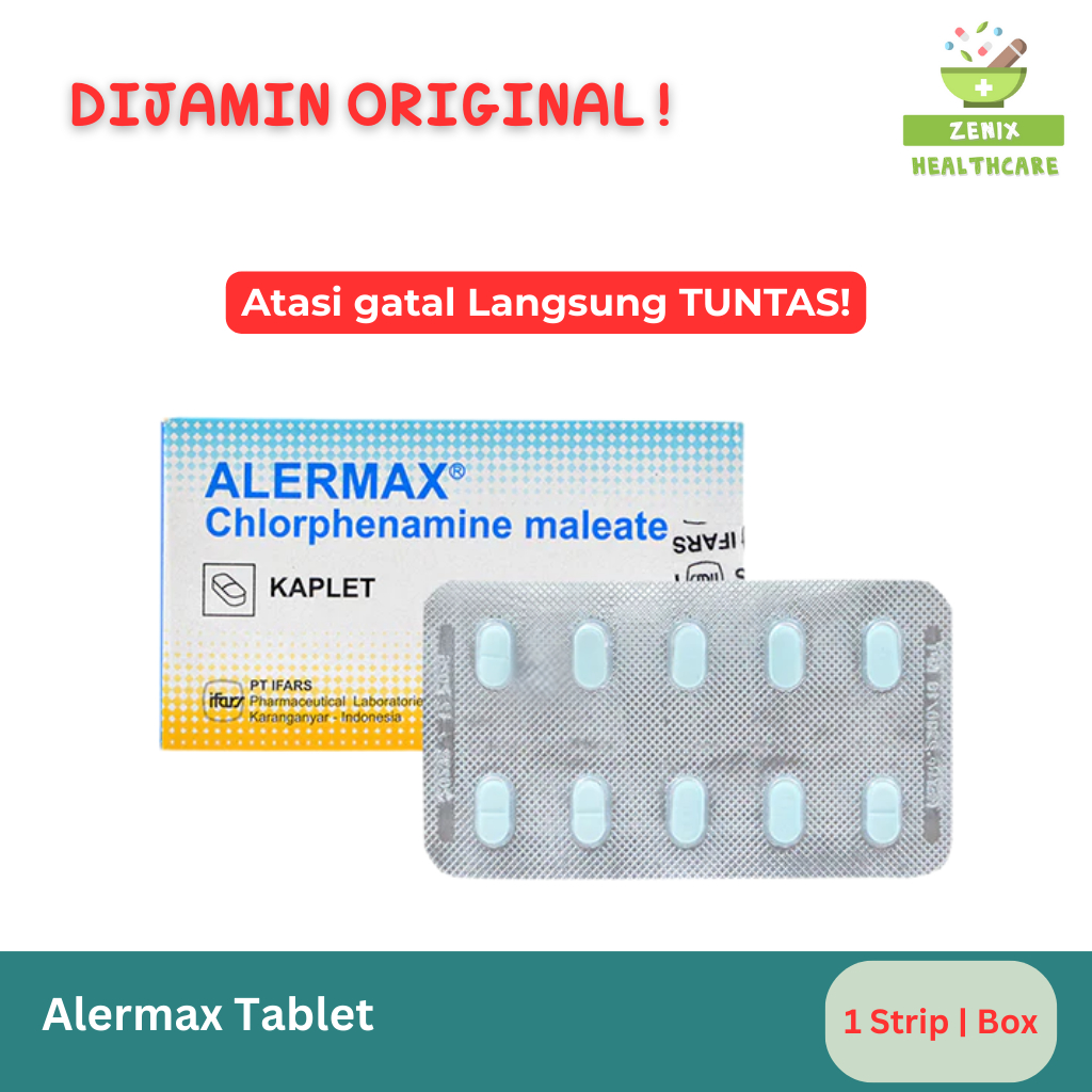 Alermax Tablet – Redakan Gatal & Biduran karena Alergi