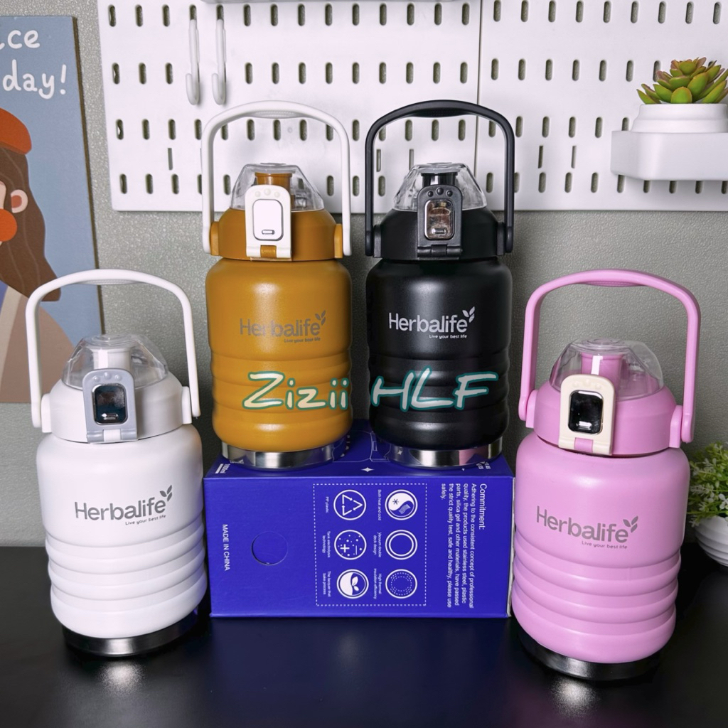 Termos tumbler stainless 1 liter hblf dengan sedotan / termos panas dingin hlf (echo)